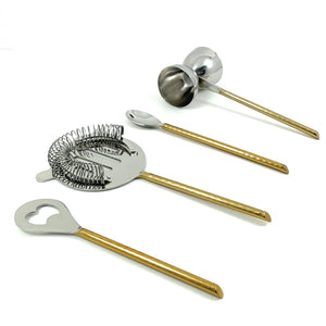 Bar Tools Accessories & Bartending Kit set of 4 in Gold
