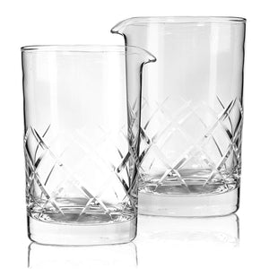 Set of 2 Cocktail Mixing Glass - Thick Weighted Bottom
