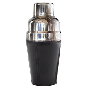 Leather Cocktail Shaker in Black