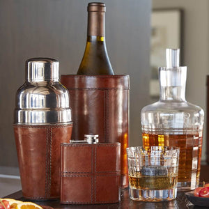 Brown Leather Cocktail Shaker