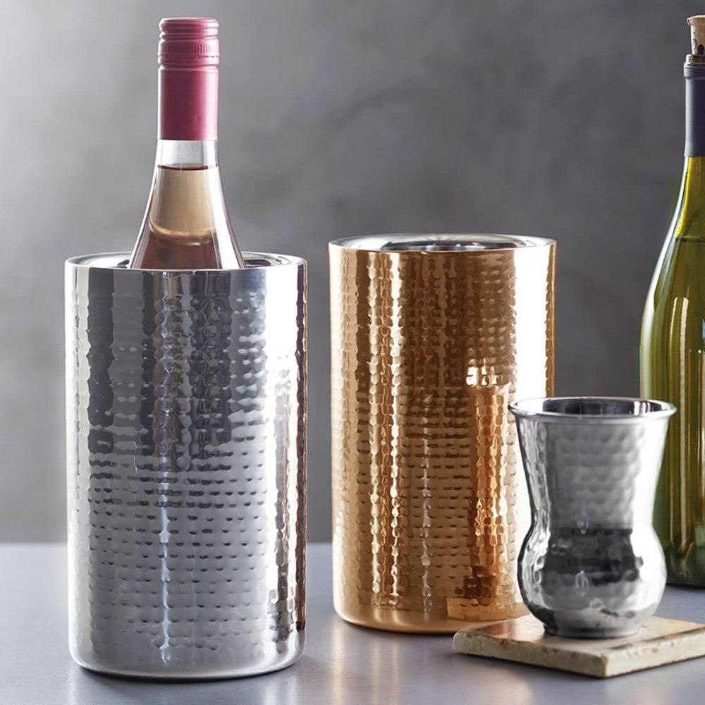 Wine Chiller Hammered Stainless Steel